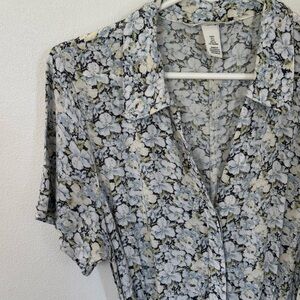 Floral Button-Up Blouse maxi dress